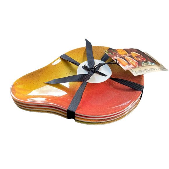 JOHN DERIAN x TARGET 4pk Melamine PEAR Shaped Dessert Plates 9"x7", NEW - Picture 3 of 3